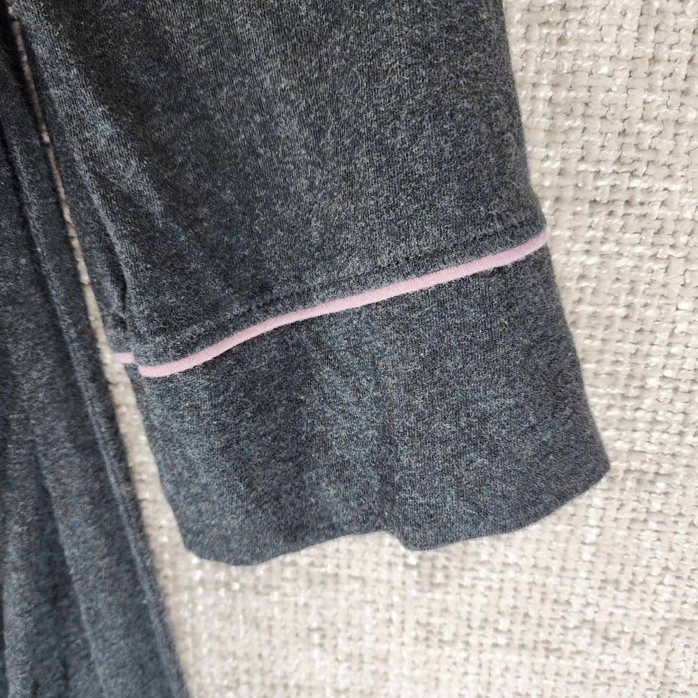 PACT Organic Cotton Wrap Robe Womens Medium Gray Stretch Pockets Comfy - Picture 4 of 11